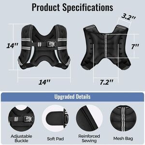(NEW) Weighted Vest Universal Fit / adjustable for men and women / Weight Vest